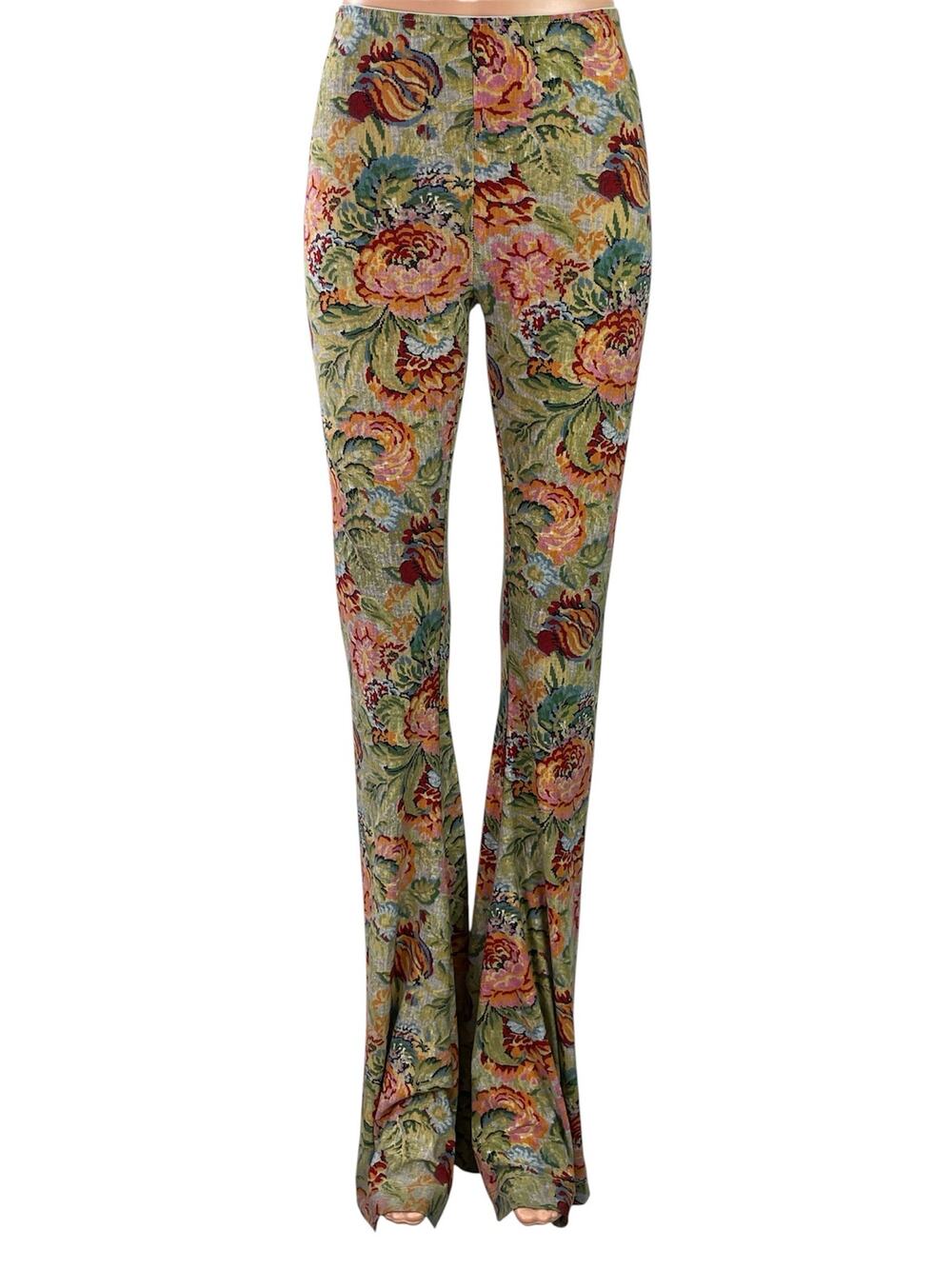 Show Me Your Mumu Multicolor Floral Paisley Hight Waist Flared Trouser Pants S